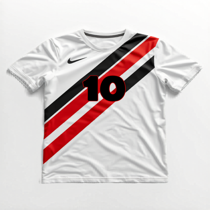 ダイナミックなストライプのバスケ部ユニフォームデザイン