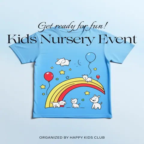 カラフルで元気いっぱいの保育園イベントキッズTシャツ