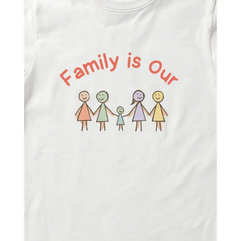 ほのぼのイラストの親子お揃いファミリーTシャツ