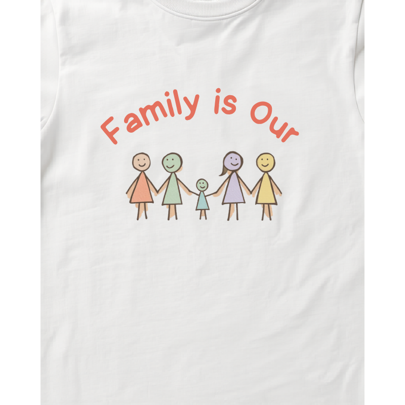 ほのぼのイラストの親子お揃いファミリーTシャツ
