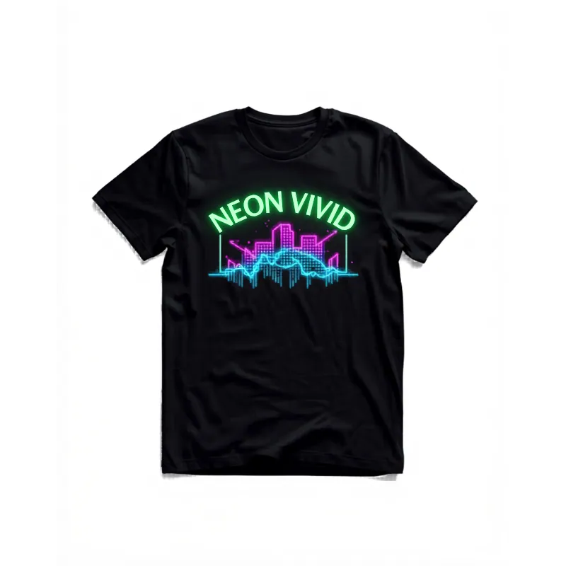 ネオンカラーが映える音楽フェスTシャツデザイン