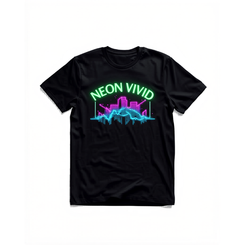 ネオンカラーが映える音楽フェスTシャツデザイン