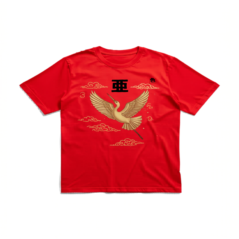 鶴と松竹梅の和風デザインの還暦祝いTシャツ