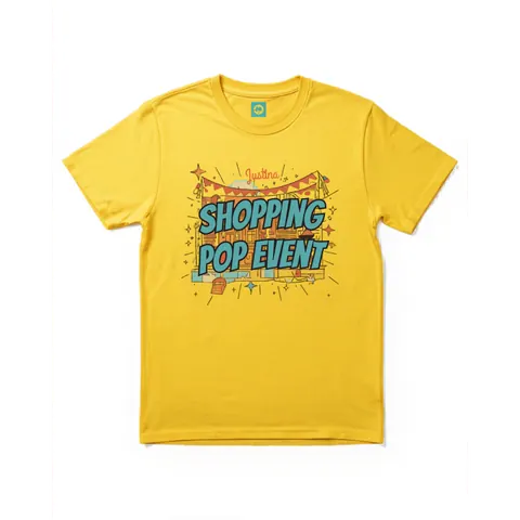 明るいカラーのポップな商店街フェアイベントTシャツ