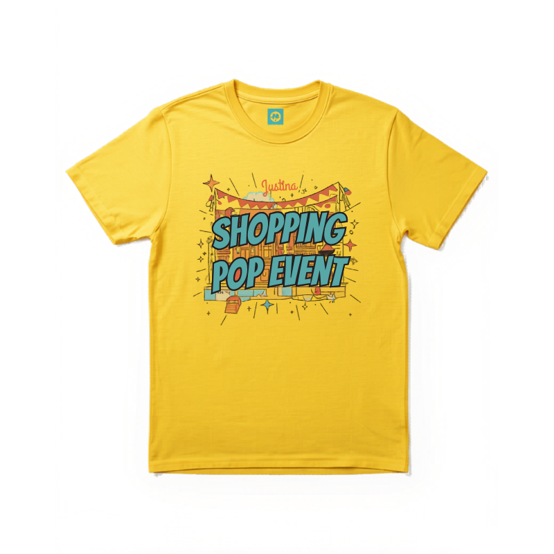 明るいカラーのポップな商店街フェアイベントTシャツ