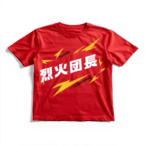 力強い筆文字スローガンの体育祭応援団Tシャツ
