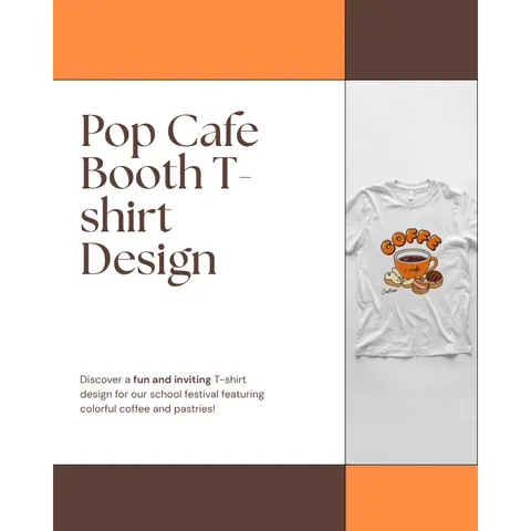 ポップなカフェ風デザインの文化祭模擬店Tシャツ