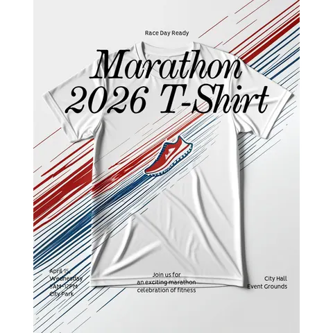 スポーティーなデザインのマラソン大会記念Tシャツ