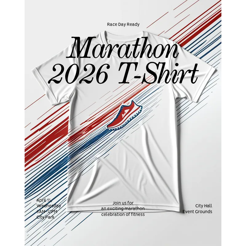 スポーティーなデザインのマラソン大会記念Tシャツ