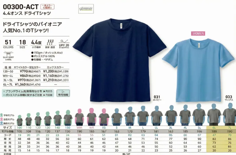 4.4oz ドライメッシュTシャツ（00300-ACT）の商品写真